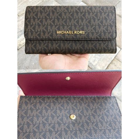 michael kors wallet women brown|michael kors signature wallet brown.